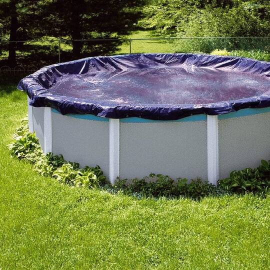 Swim Central 24ft. Blue Round Super Guard Above Ground Swimming Pool Winter Cover